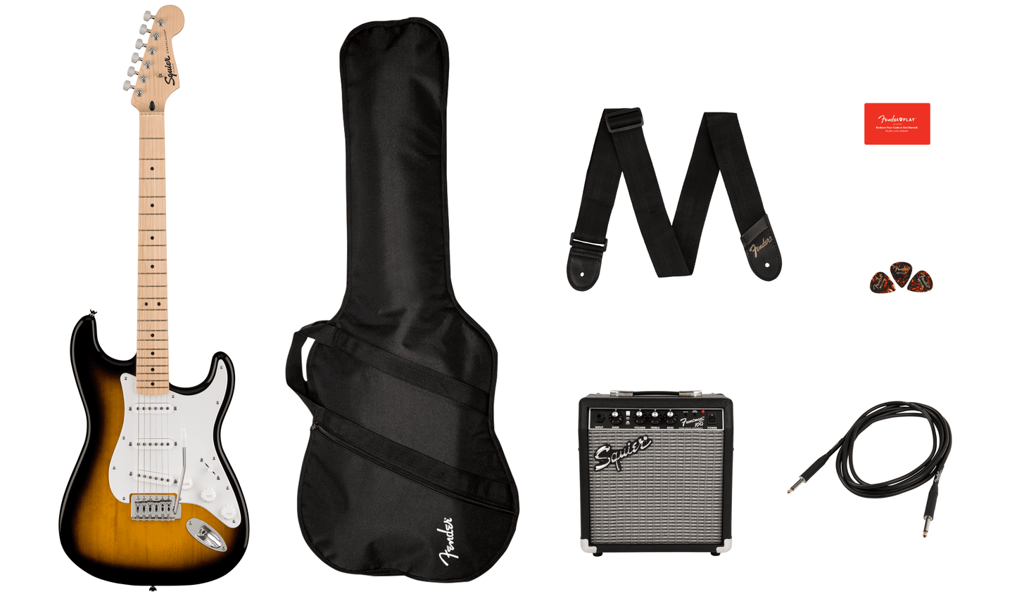 Squier Sonic Stratocaster Pack, 2-color Sunburst 10G-120V