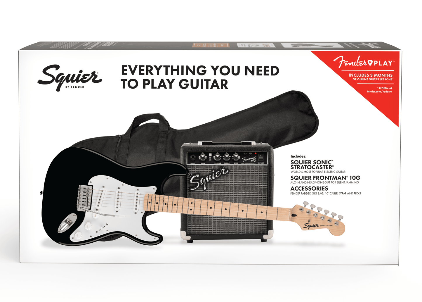 Squier Sonic Stratocaster Pack, Black 10G-120V