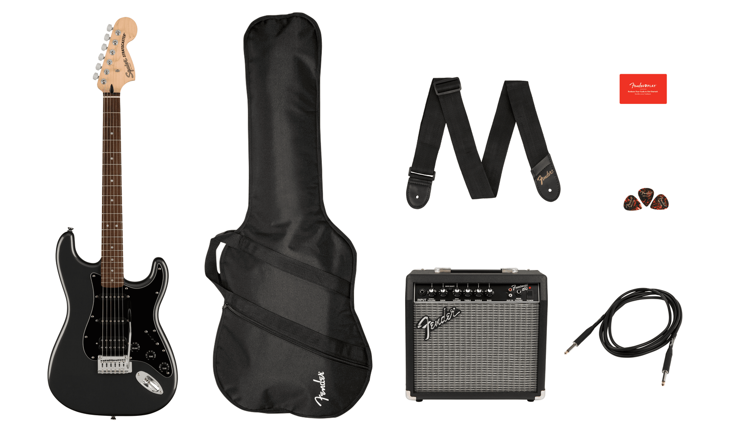Squier Affinity Stratocaster Charcoal Frost Metallic Pack