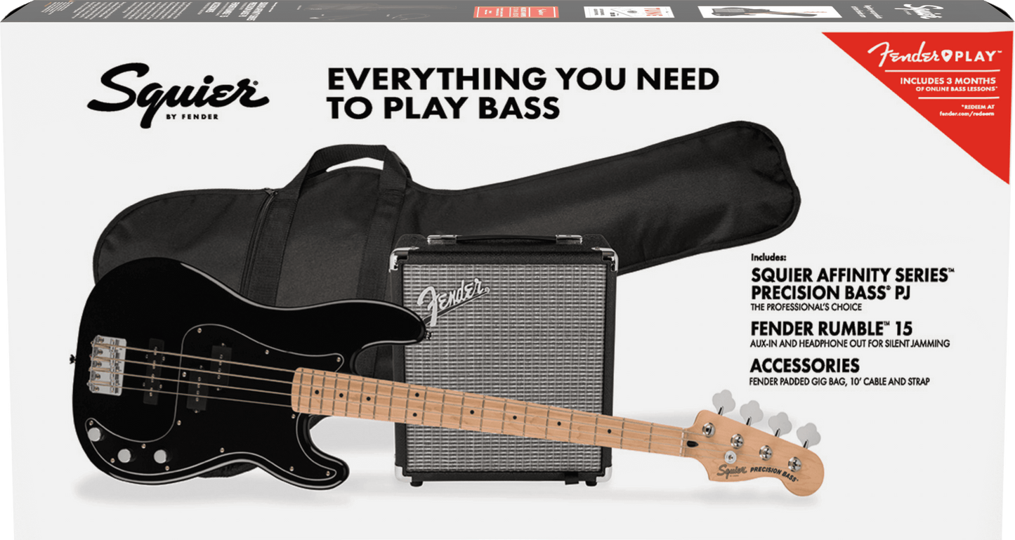 Squier Pack Affinity Precision PJ, BLACK y Rumble 15
