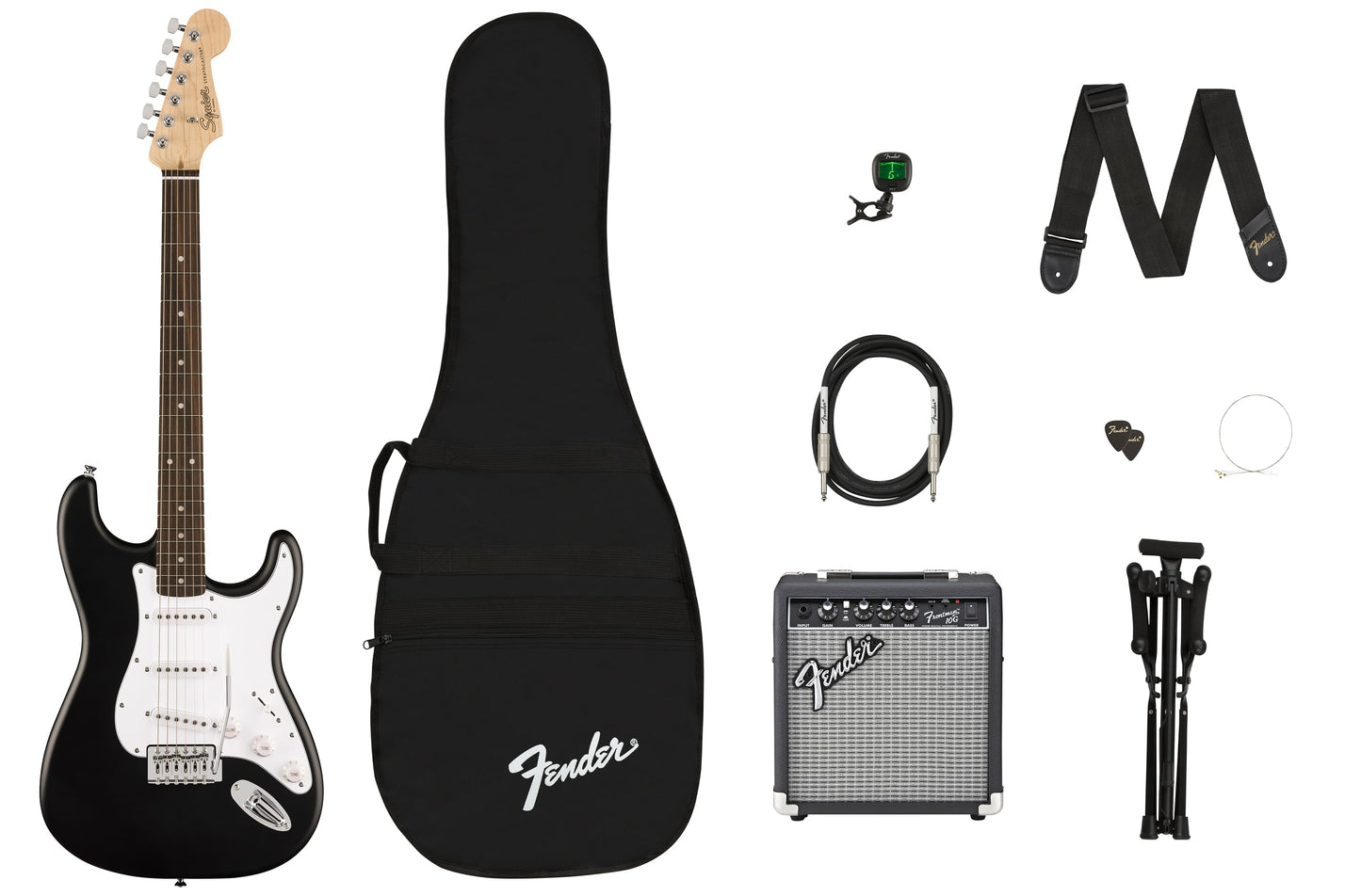 Squier Debut PACK Stratocaster with Frontman 10G, Black