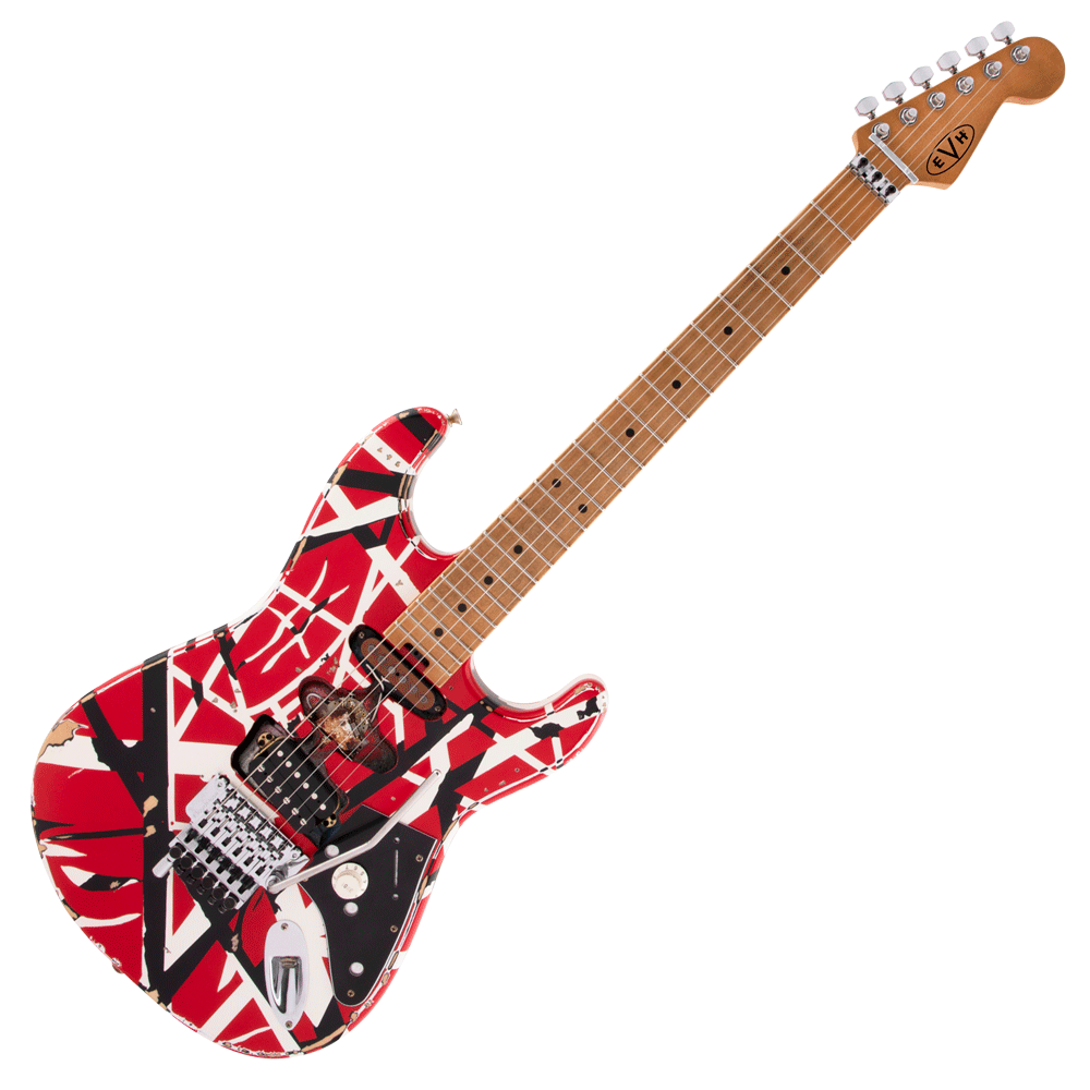 EVH STRIPED SERIES FRANKENSTEIN FRANKIE Red with Black Stripes Relic