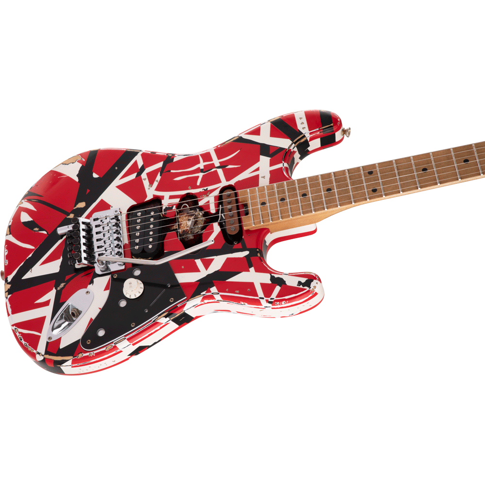 EVH STRIPED SERIES FRANKENSTEIN FRANKIE Red with Black Stripes Relic