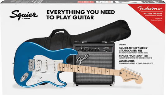 Squier Affinity Stratocaster Lake Placid Blue Pack, Black 15G-120V