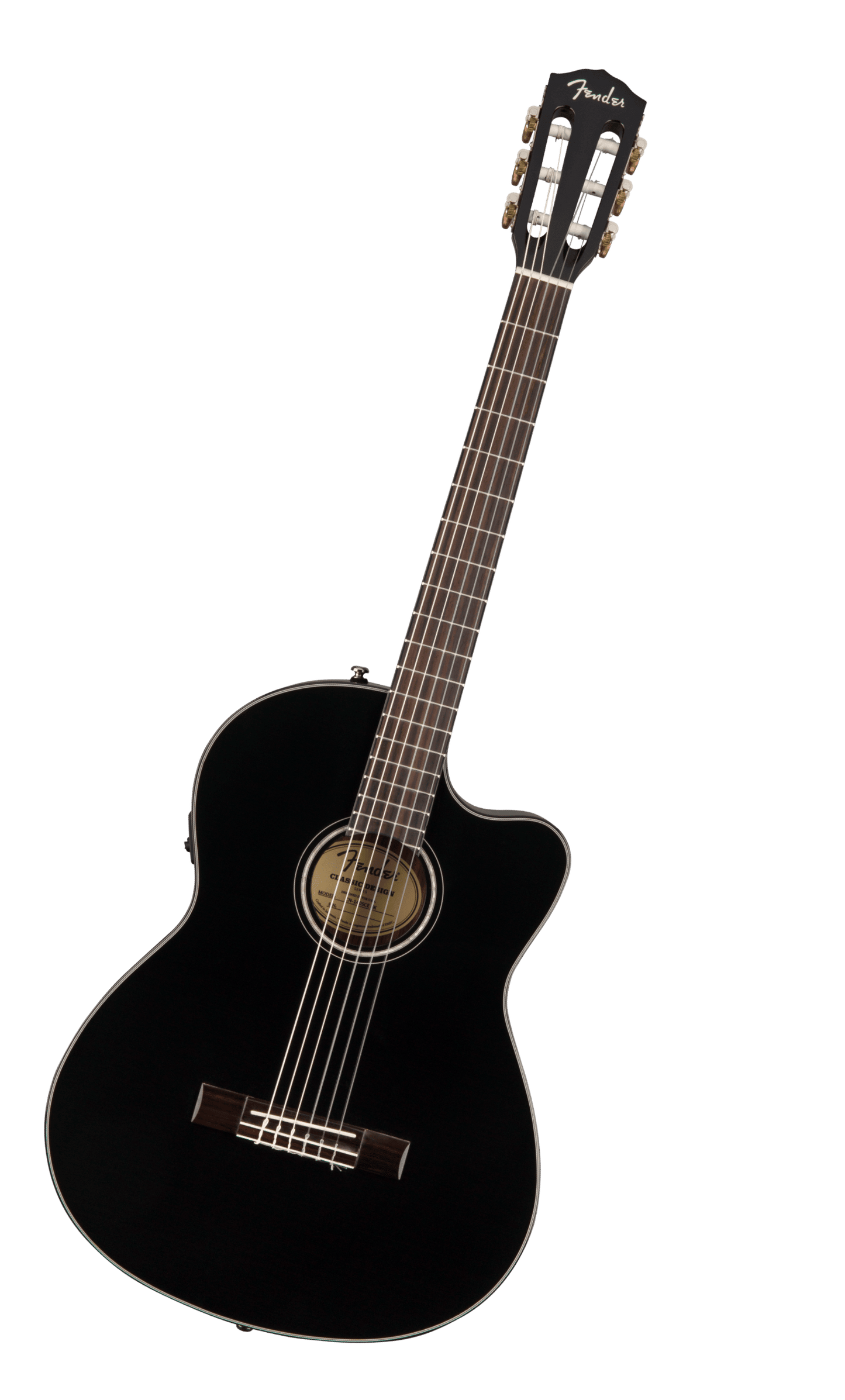 Fender CN-140SCE Nylon Thinline, Black w/Case