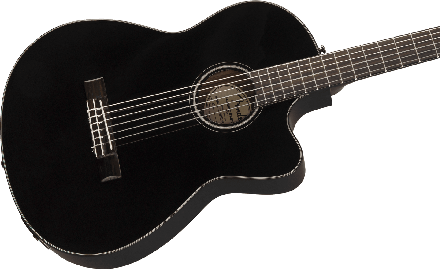 Fender CN-140SCE Nylon Thinline, Black w/Case