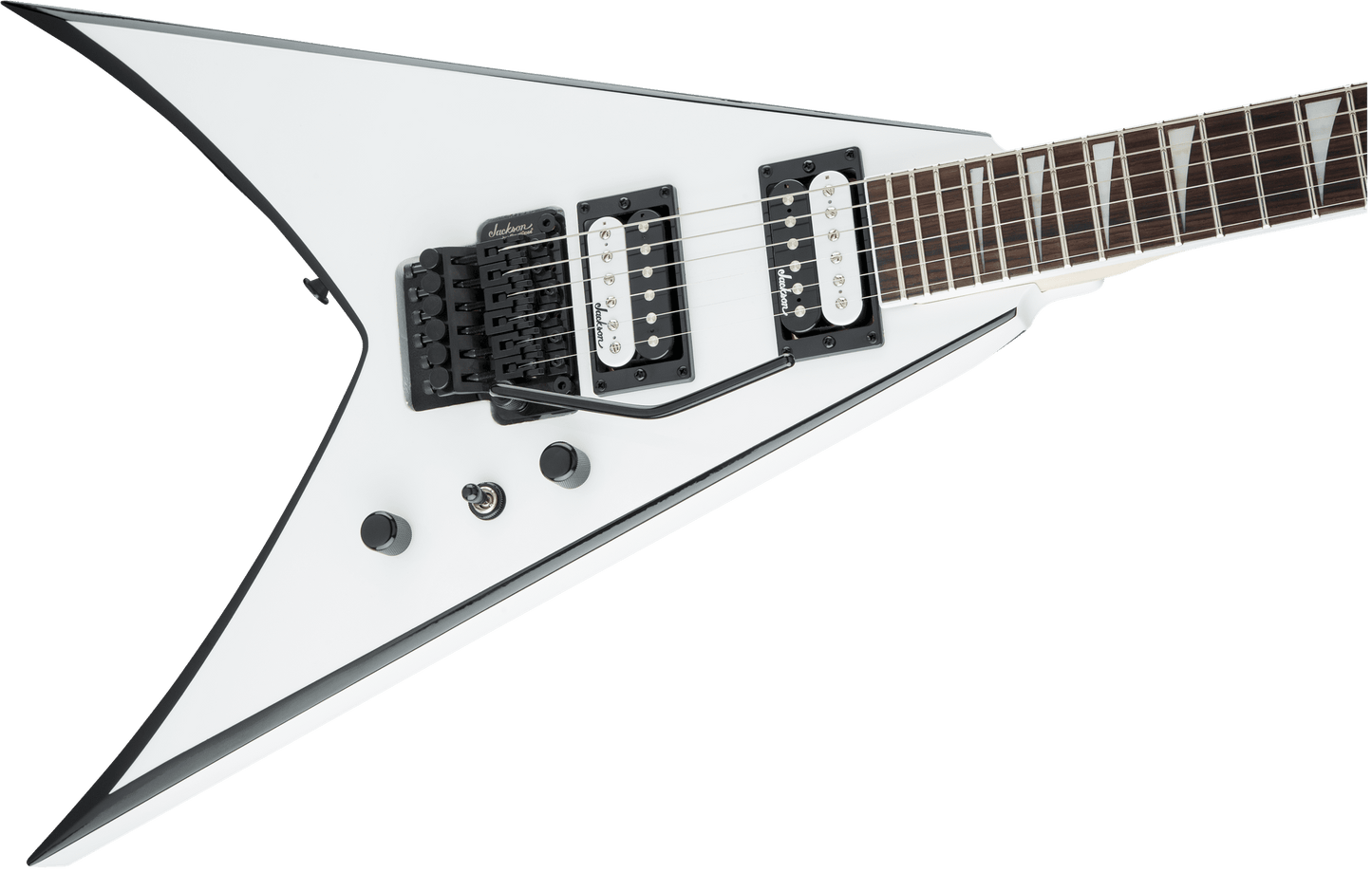 Jackson JS Series King V JS32, White with Black Bevels