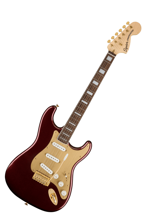 Squier 40th Anniversary Stratocaster, Ruby Red Metallic